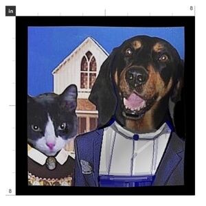 Fabric Swatch, American Gothic Parody, Cotton